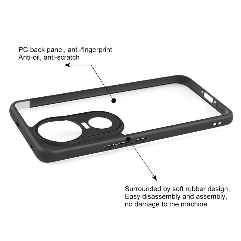 For vivo V50 Frosted TPU + Transparent PC Phone Case(Black)