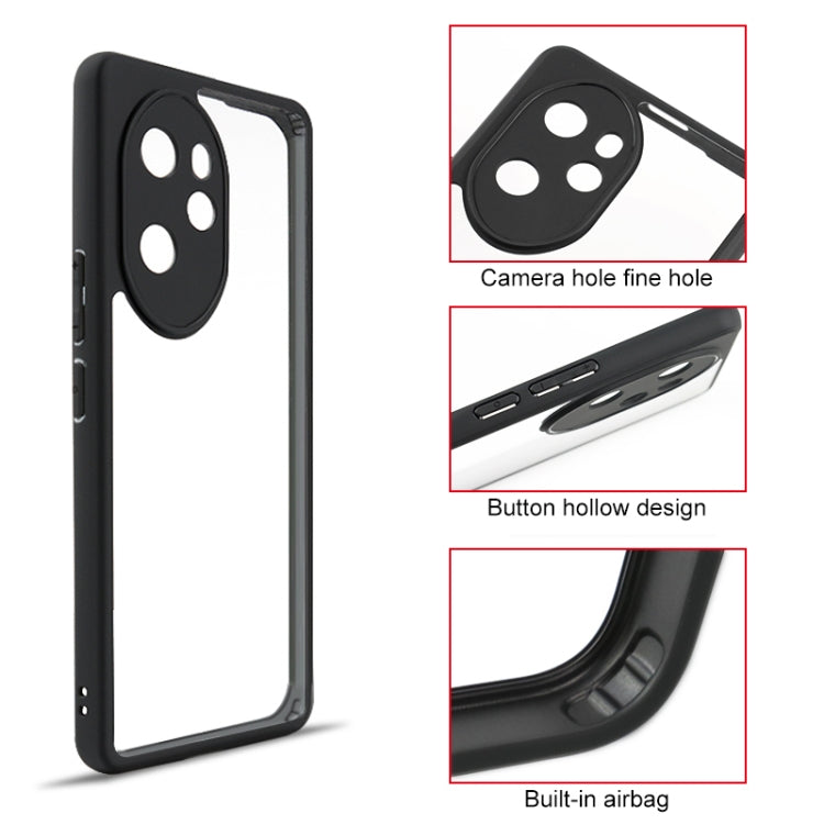 For Honor 100 Pro Frosted TPU + Transparent PC Phone Case(Black)