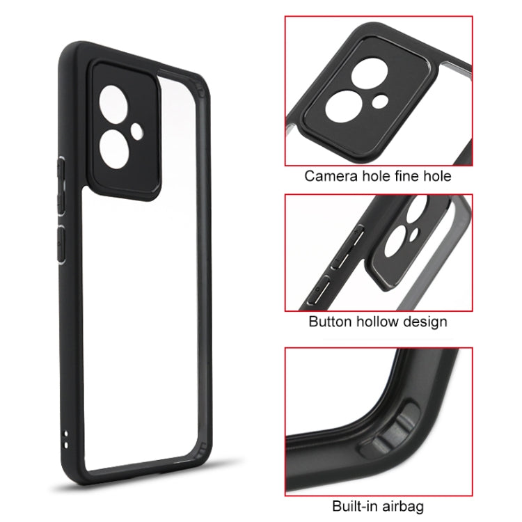 For Honor 100 Frosted TPU + Transparent PC Phone Case(Black)