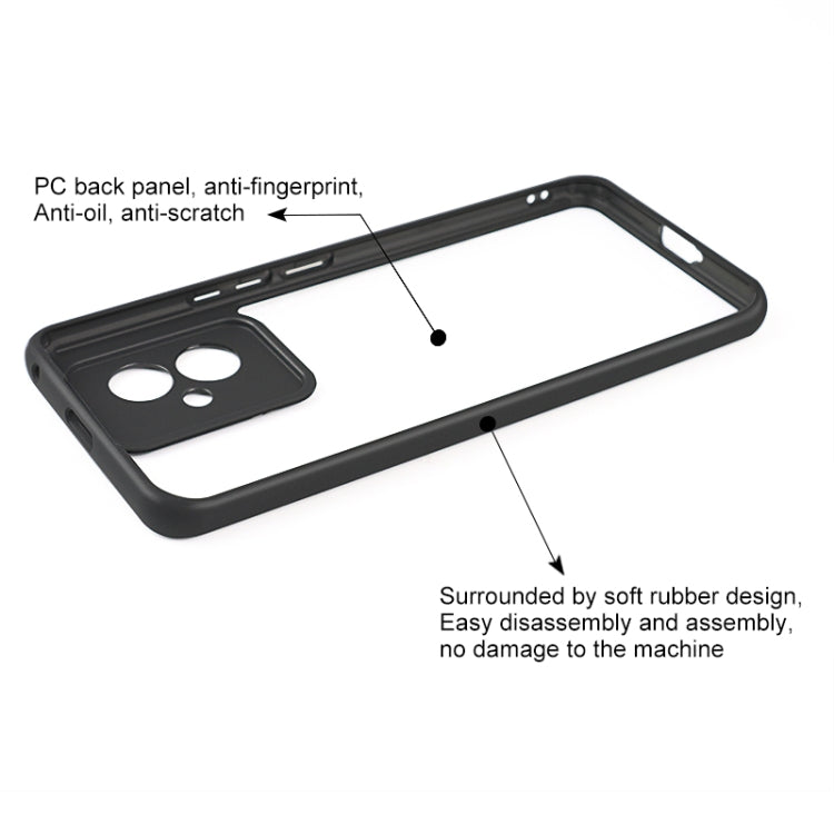 For Honor 100 Frosted TPU + Transparent PC Phone Case(Black)