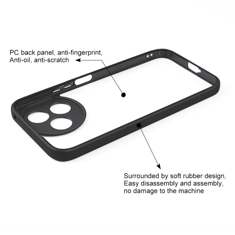 For Honor X50i+ Frosted TPU + Transparent PC Phone Case(Black)