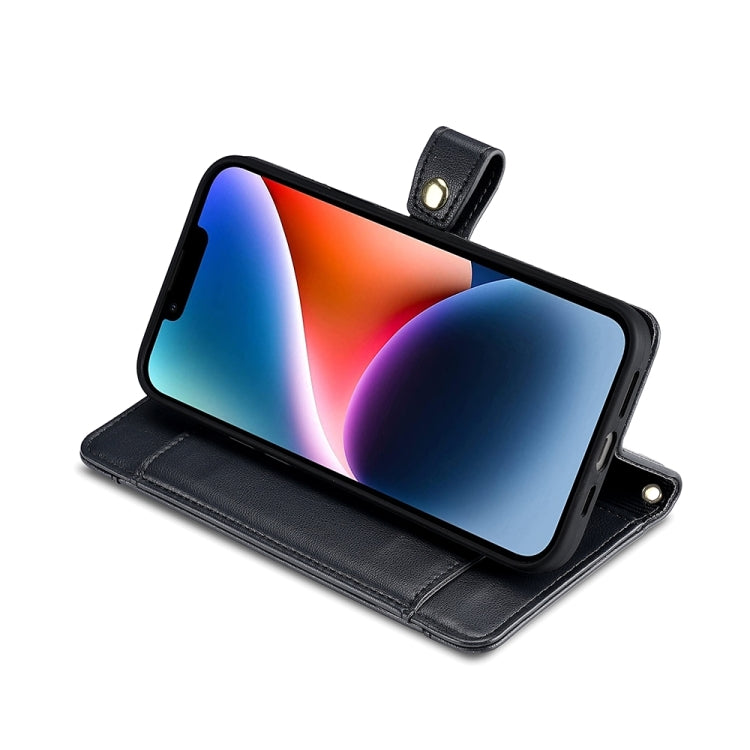 For Honor X6a 4G Sheep Texture Cross-body Zipper Wallet Leather Phone Case(Black)