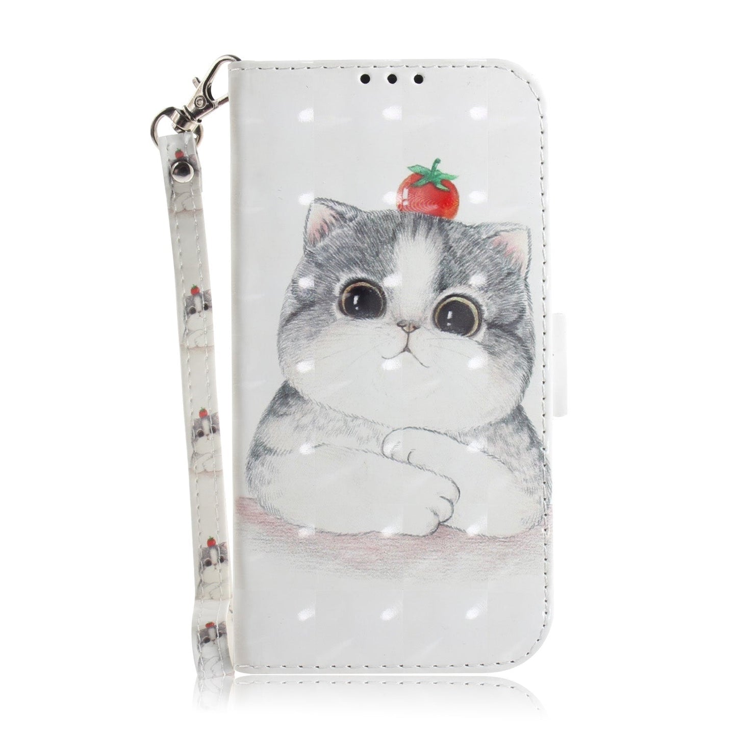 For iPhone 16e 3D Colored Horizontal Flip Leather Phone Case(Cute Cat)