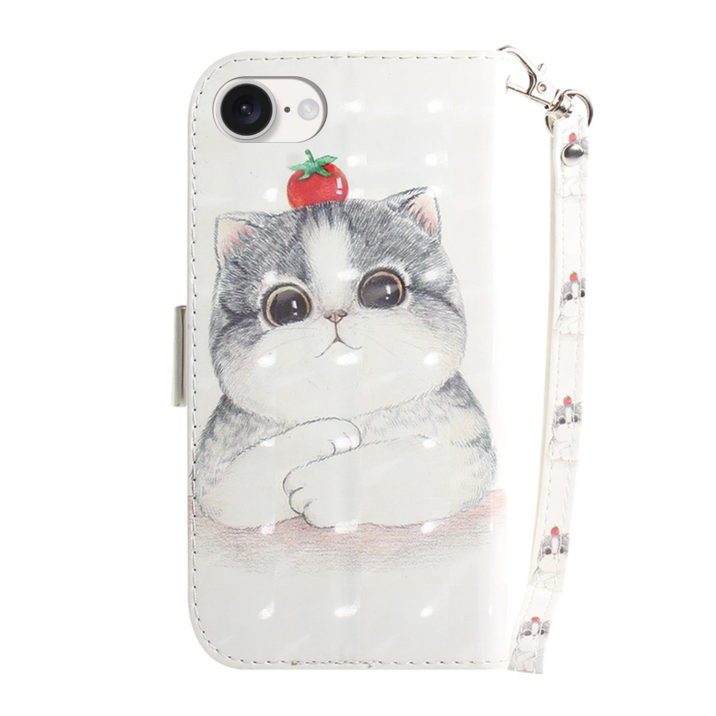For iPhone 16e 3D Colored Horizontal Flip Leather Phone Case(Cute Cat)