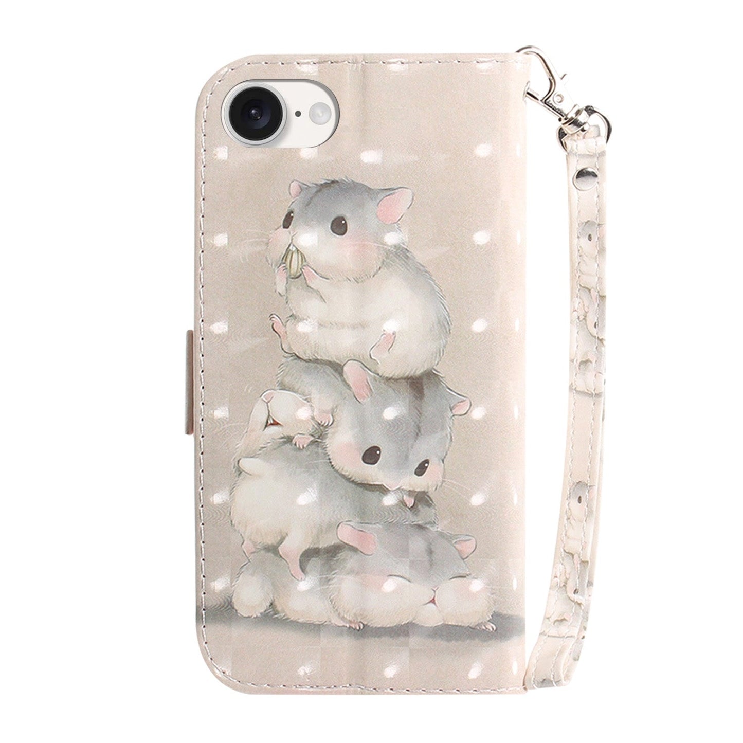 For iPhone 16e 3D Colored Horizontal Flip Leather Phone Case(Squirrels)