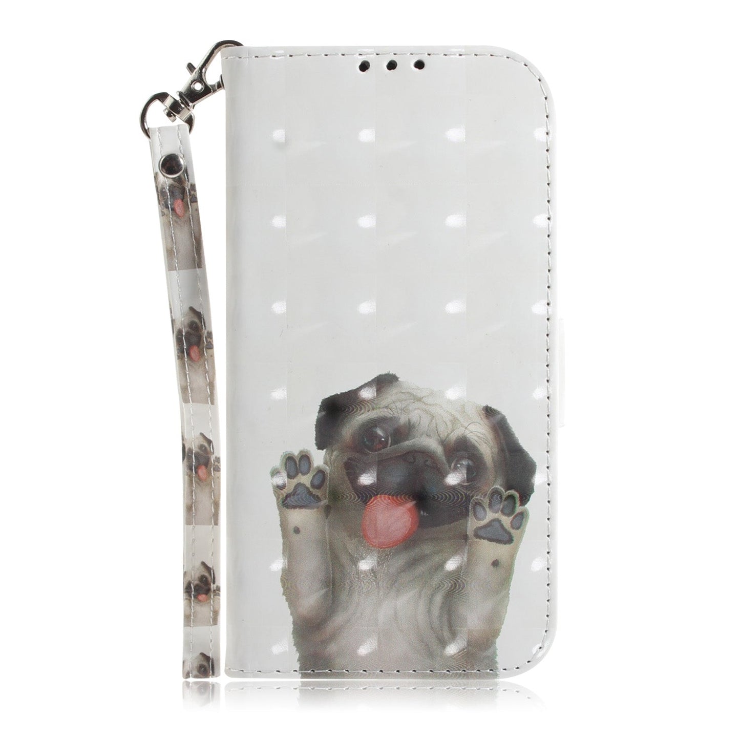 For iPhone 16e 3D Colored Horizontal Flip Leather Phone Case(Pug)