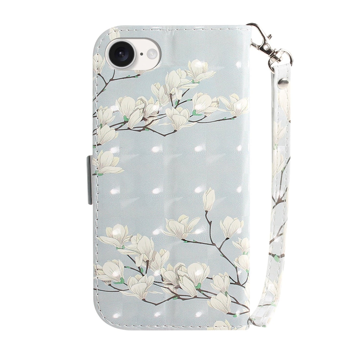 For iPhone 16e 3D Colored Horizontal Flip Leather Phone Case(Magnolia)