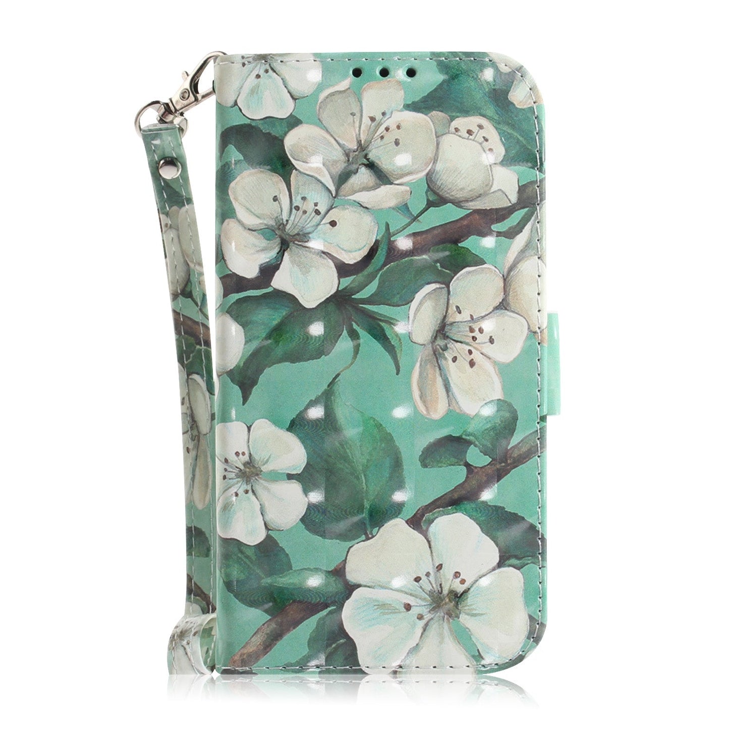 For iPhone 16e 3D Colored Horizontal Flip Leather Phone Case(Watercolor Flower)