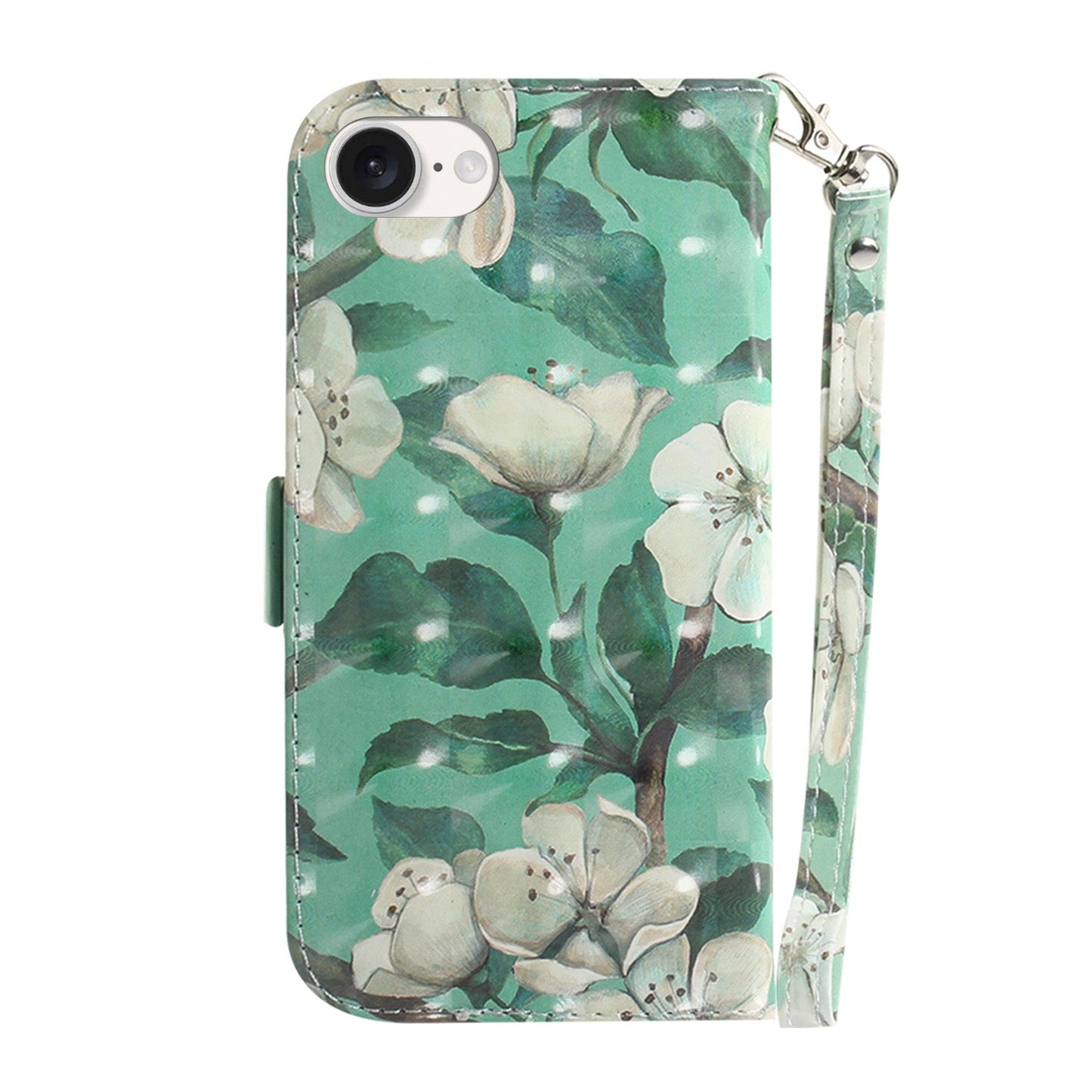 For iPhone 16e 3D Colored Horizontal Flip Leather Phone Case(Watercolor Flower)