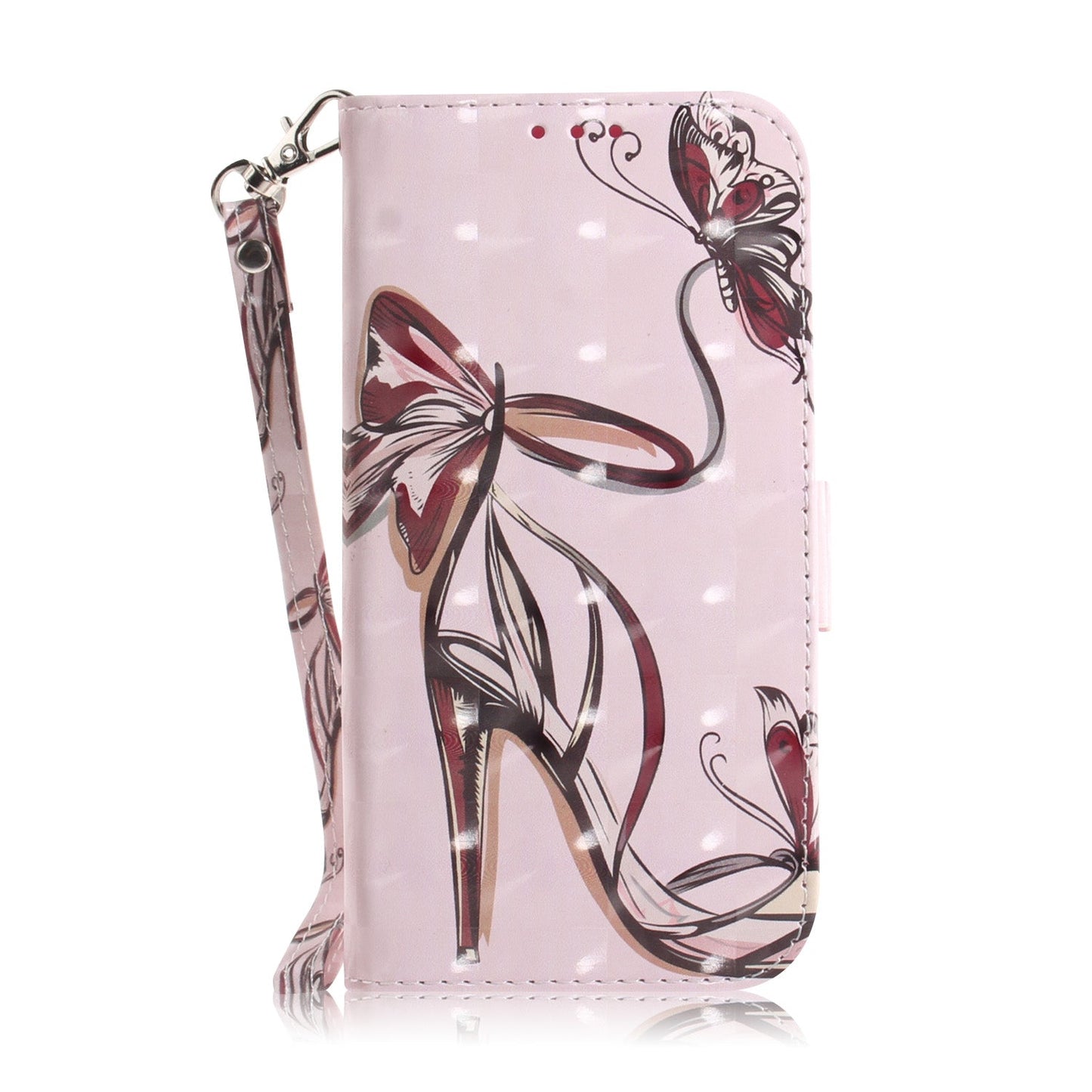 For iPhone 16e 3D Colored Horizontal Flip Leather Phone Case(Butterfly High-heeled)