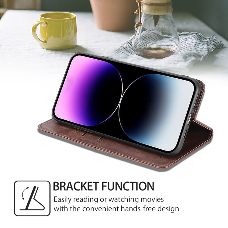 For Honor Magic6 Cow Texture Magnetic Leather Phone Case(Dark Brown)