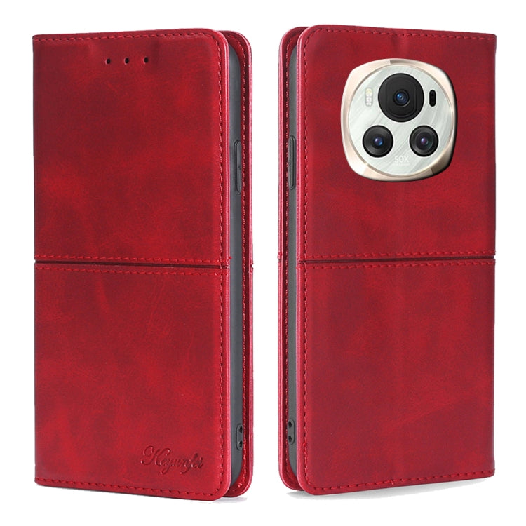 For Honor Magic6 Cow Texture Magnetic Leather Phone Case(Red)
