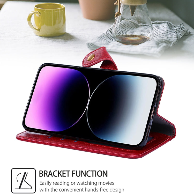 For Honor Magic6 Pro Zipper Bag Leather Phone Case(Red)