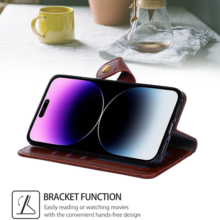 For Honor Magic6 Zipper Bag Leather Phone Case(Brown)