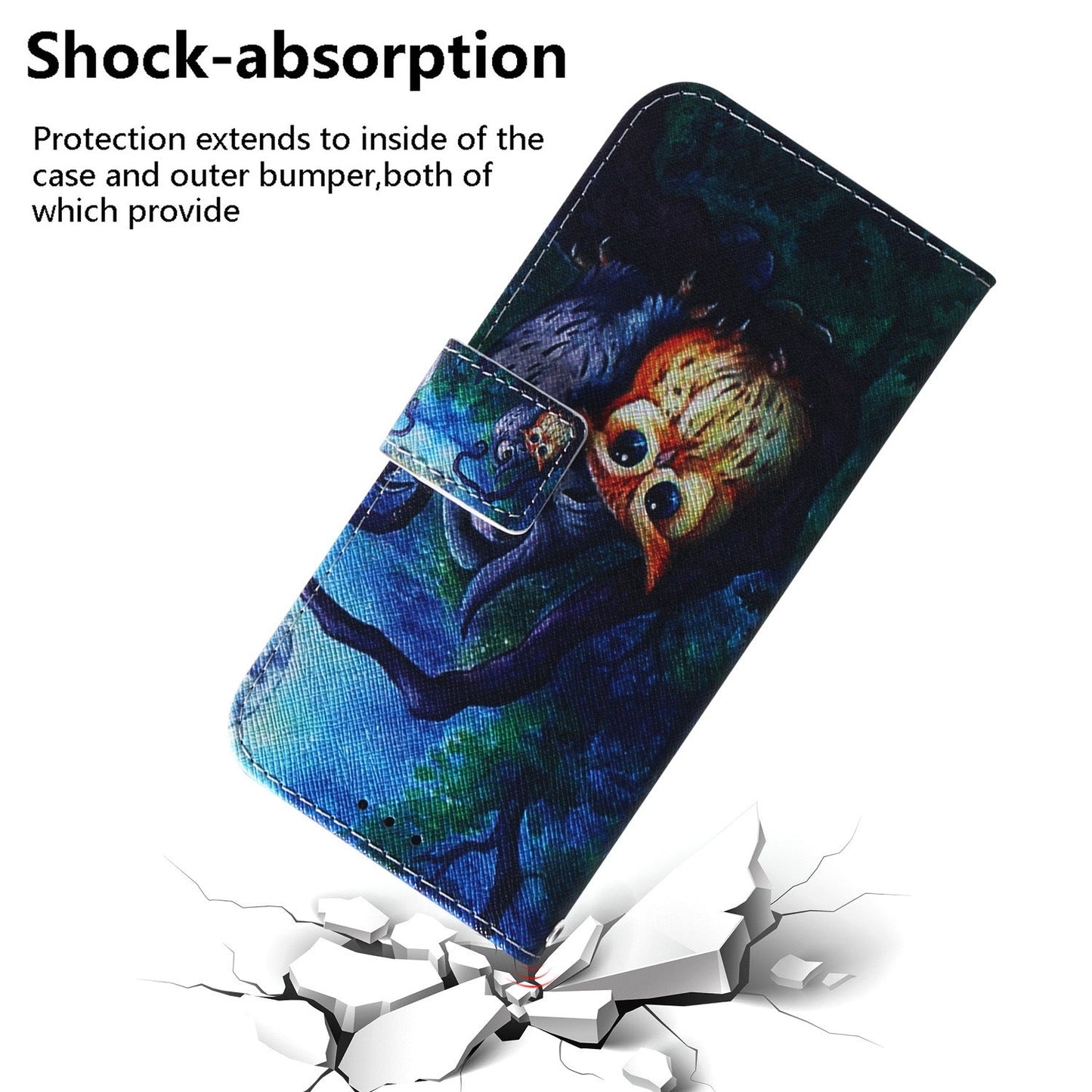 For iPhone 16e Coloured Drawing Flip Leather Phone Case(Oil Painting Owl)