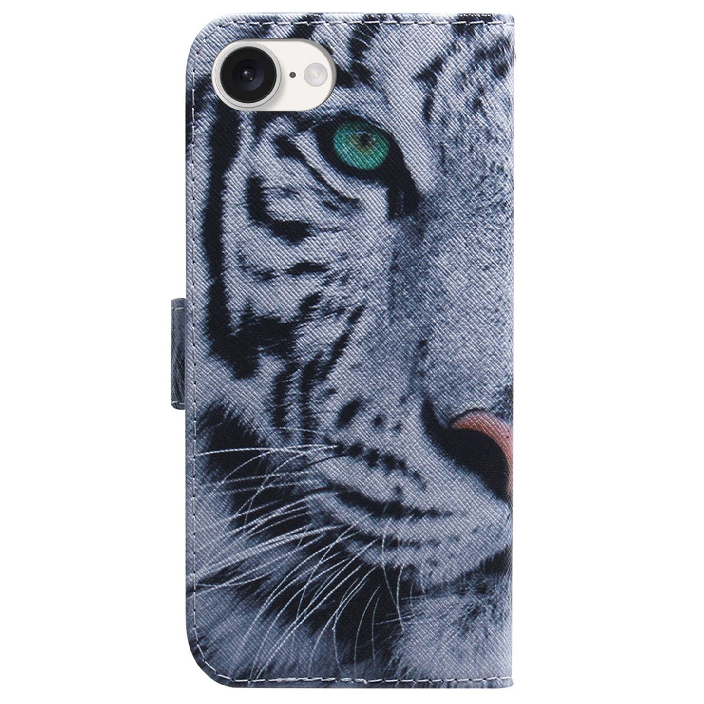For iPhone 16e Coloured Drawing Flip Leather Phone Case(Tiger)