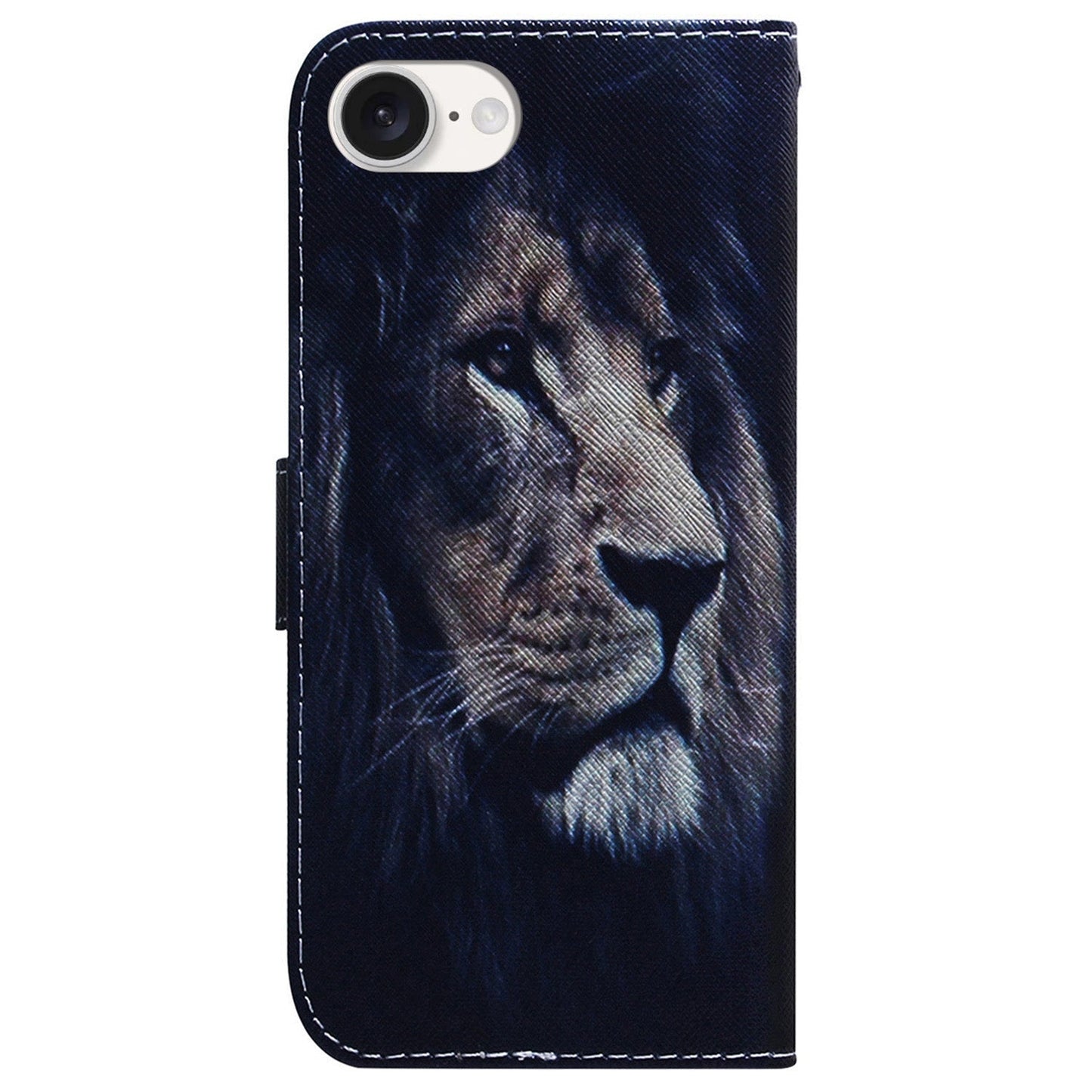 For iPhone 16e Coloured Drawing Flip Leather Phone Case(Lion)