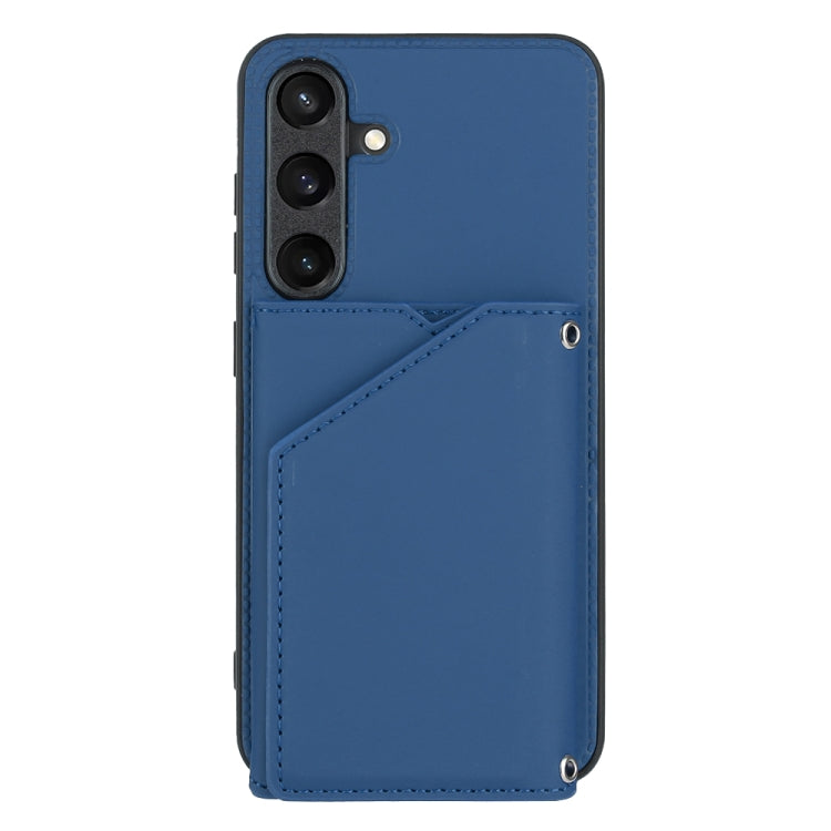 For Samsung Galaxy S24 5G Skin Feel PU + TPU + PC Card Slots Phone Case(Royal Blue)