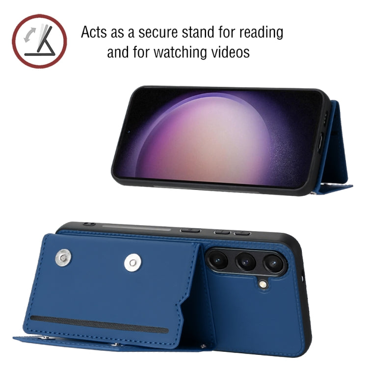 For Samsung Galaxy S24 5G Skin Feel PU + TPU + PC Card Slots Phone Case(Royal Blue)