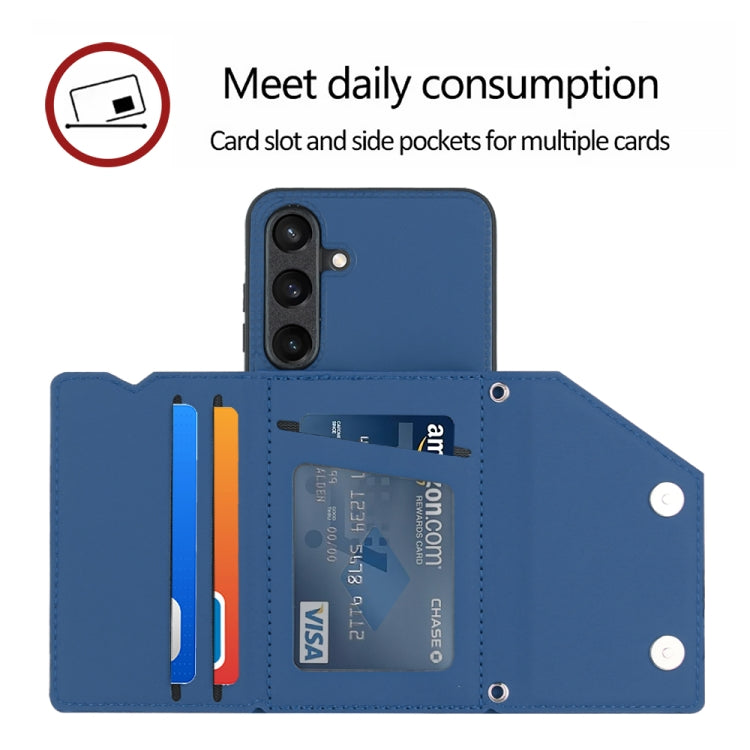 For Samsung Galaxy S24 5G Skin Feel PU + TPU + PC Card Slots Phone Case(Royal Blue)