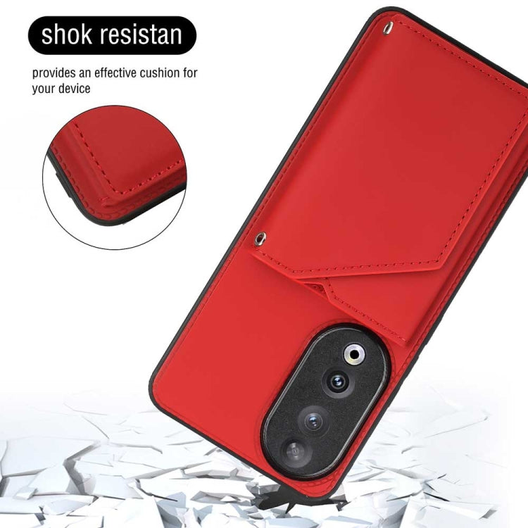 For Honor 90 Skin Feel PU + TPU + PC Card Slots Phone Case(Red)