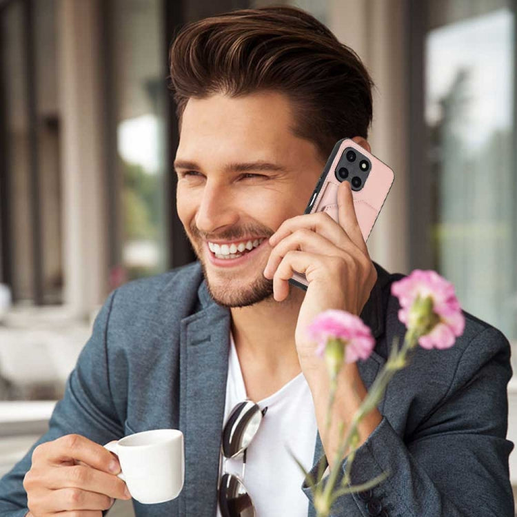 For Honor X6a 4G Skin Feel PU + TPU + PC Card Slots Phone Case(Rose Gold)