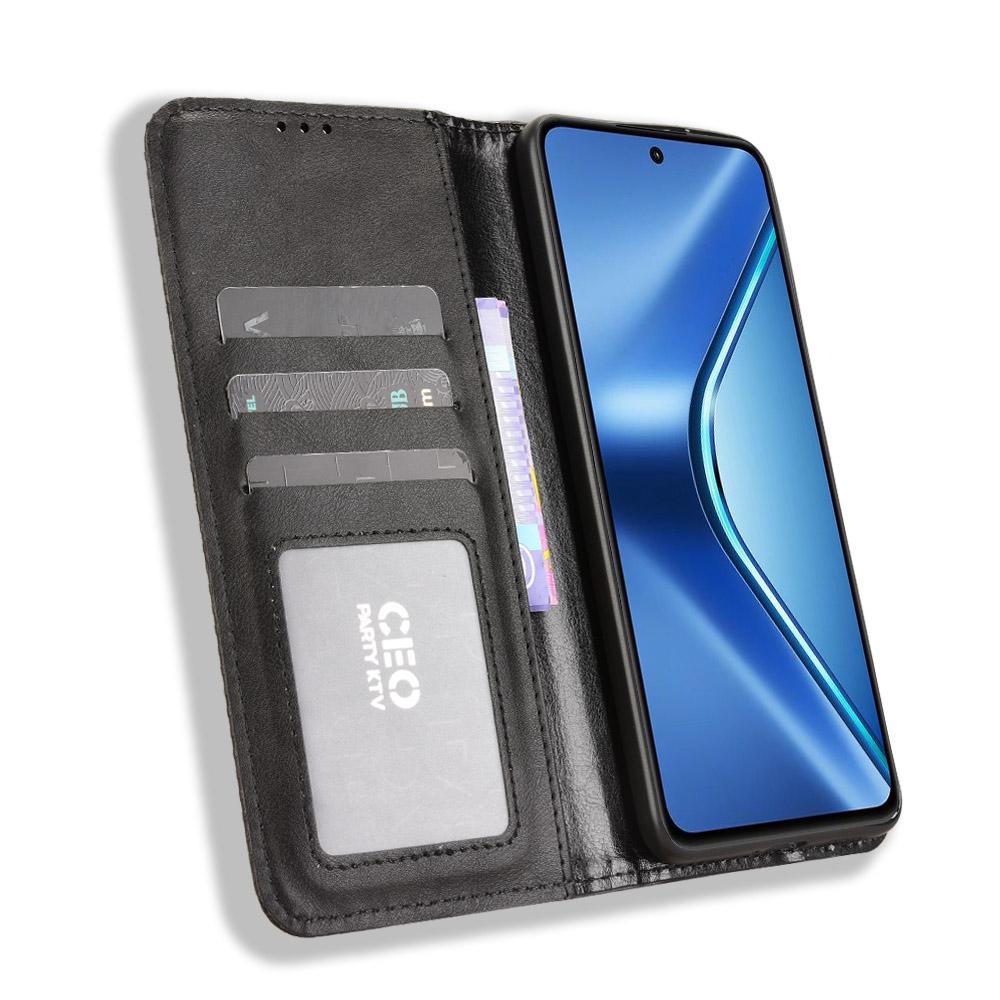 For OPPO K13 5G Magnetic Buckle Retro Texture Leather Phone Case(Black)