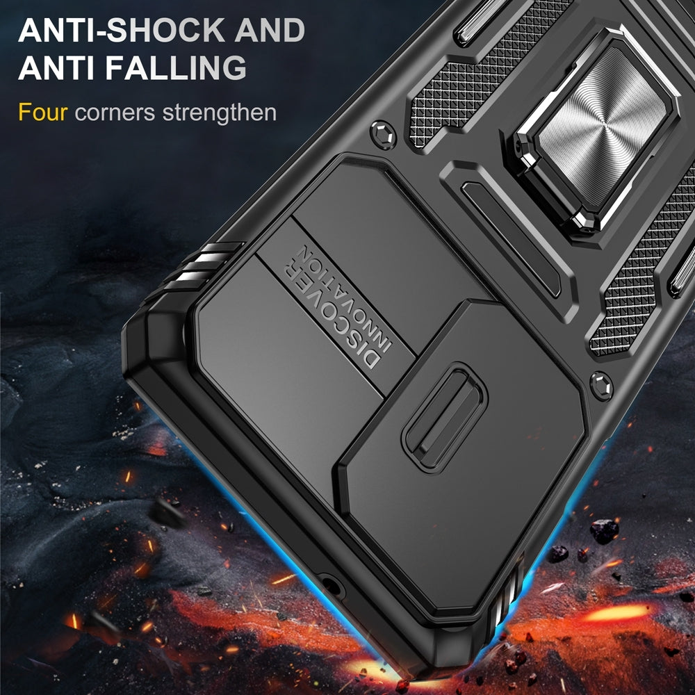 Motorola Edge 30 Pro Armor PC + TPU Camera Shield Phone Case(Black)