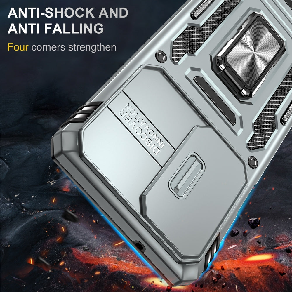 Motorola Edge 30 Pro Armor PC + TPU Camera Shield Phone Case(Grey)