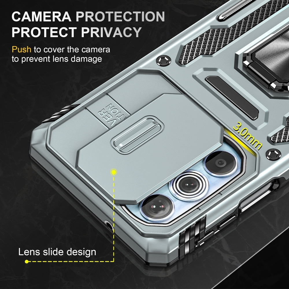 Motorola Edge 30 Pro Armor PC + TPU Camera Shield Phone Case(Grey)