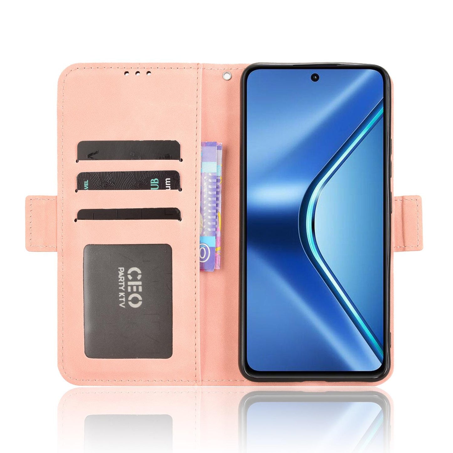 For OPPO K13 5G Skin Feel Calf Texture Card Slots Leather Phone Case(Pink)