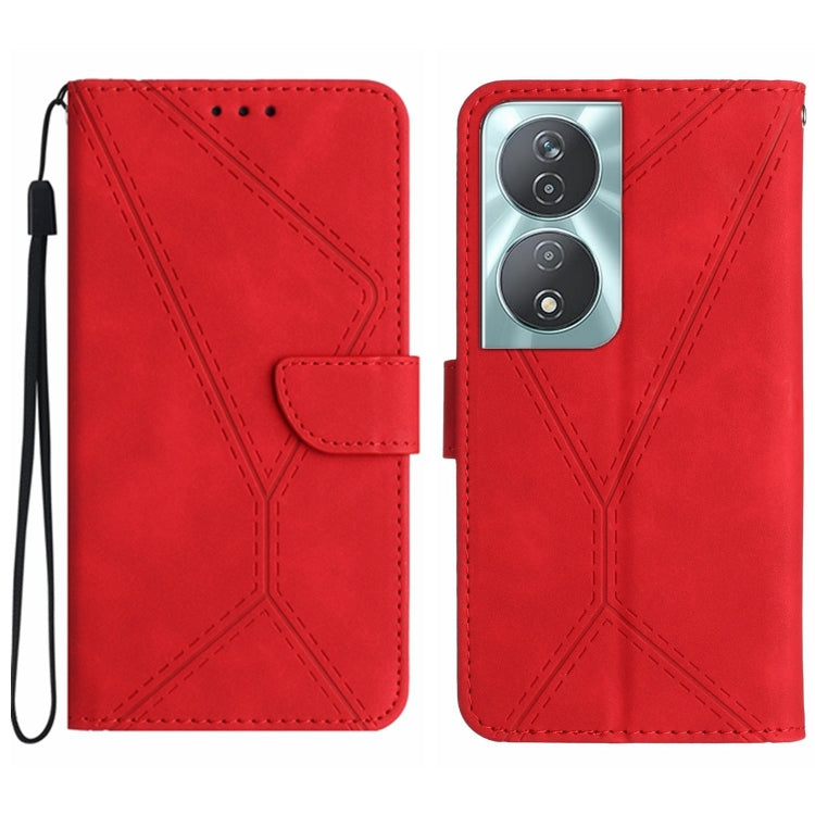 For Honor 90 Smart Stitching Embossed Leather Phone Case(Red)