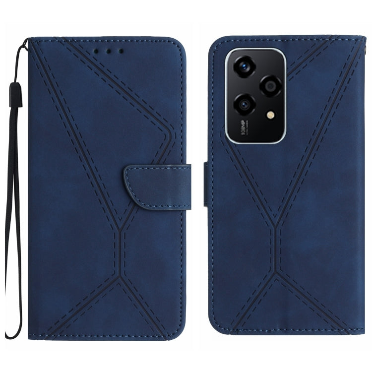 For Honor 200 Lite Global Stitching Embossed Leather Phone Case(Blue)