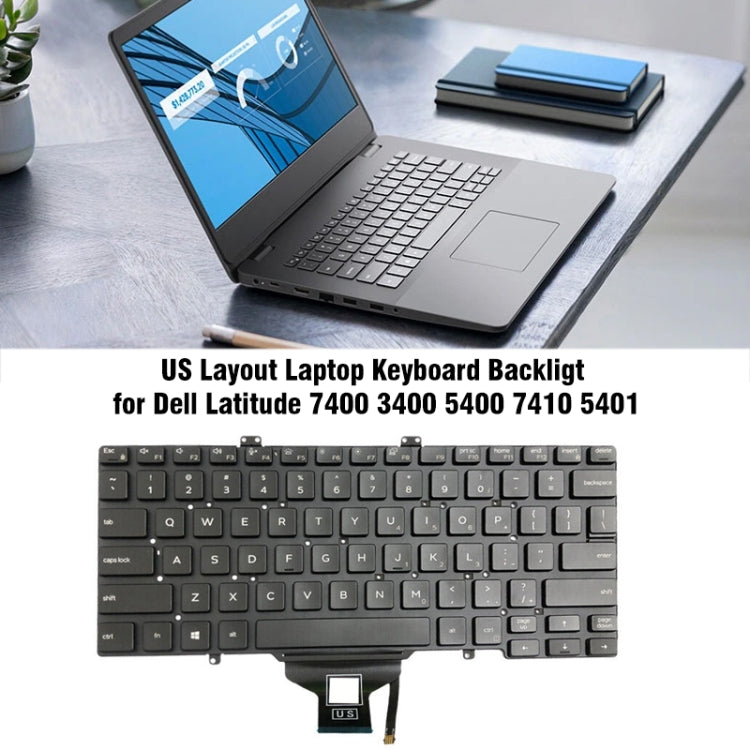 For Dell Latitude 7400 / 3400 US Version Backlight Keyboard