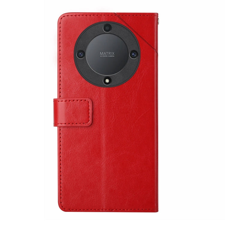 For Honor X9b Y-shaped Pattern Flip Leather Phone Case(Red)