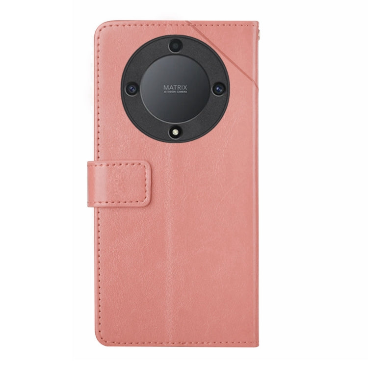 For Honor X9b Y-shaped Pattern Flip Leather Phone Case(Pink)