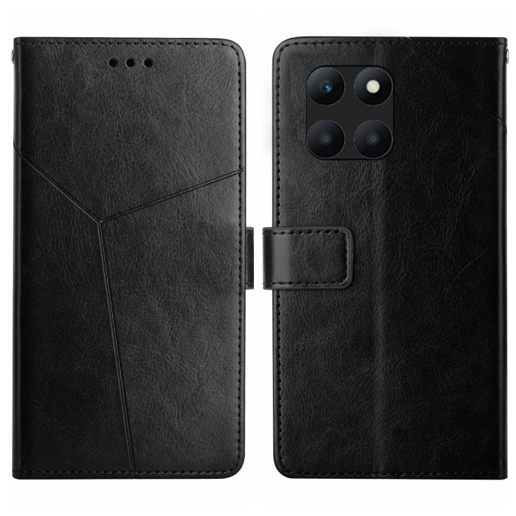 For Honor X8b Y-shaped Pattern Flip Leather Phone Case(Black)