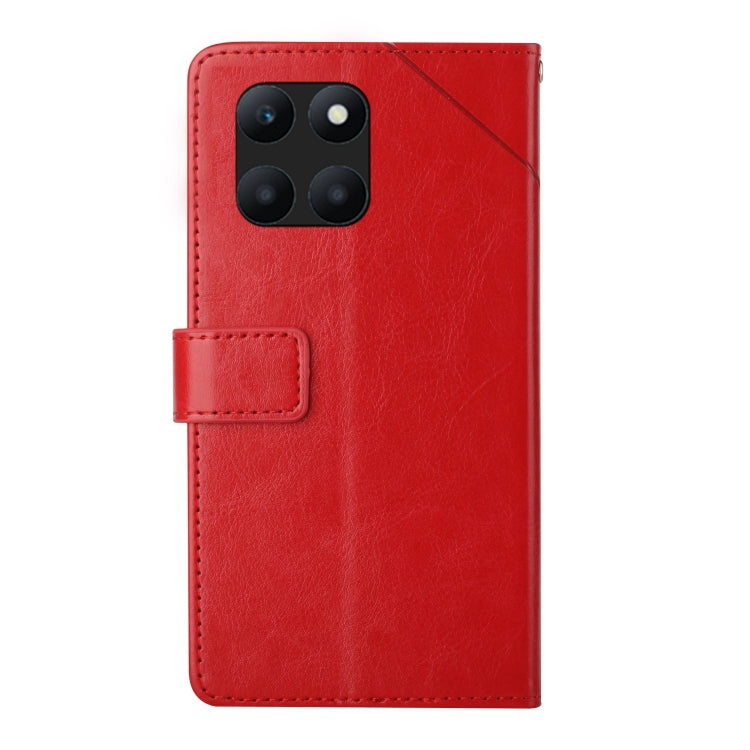 For Honor X8b Y-shaped Pattern Flip Leather Phone Case(Red)