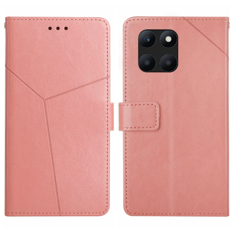For Honor X8b Y-shaped Pattern Flip Leather Phone Case(Pink)