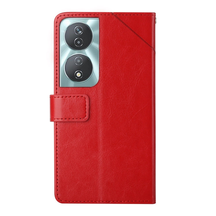 For Honor 90 Smart Y-shaped Pattern Flip Leather Phone Case(Red)