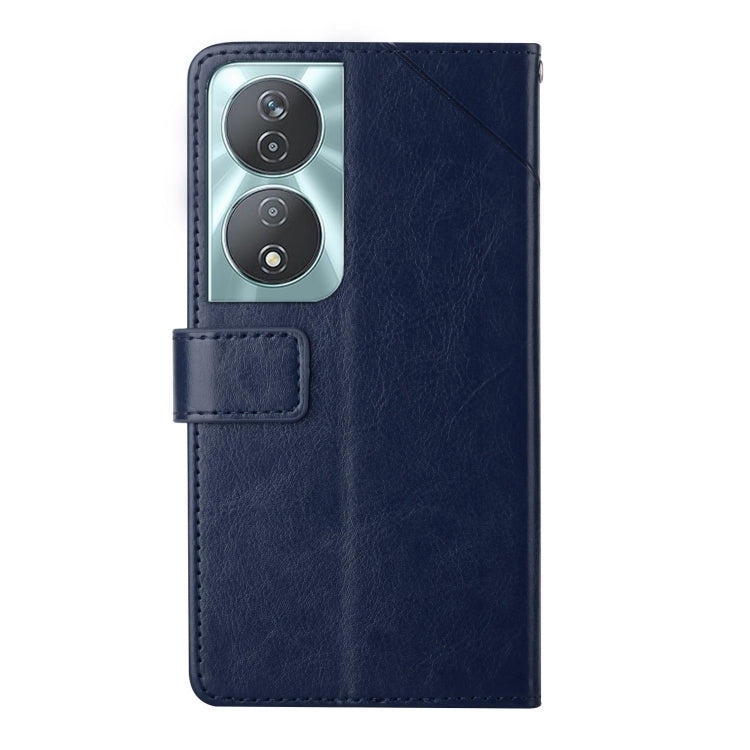For Honor 90 Smart Y-shaped Pattern Flip Leather Phone Case(Blue)