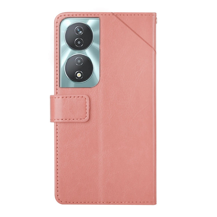For Honor 90 Smart Y-shaped Pattern Flip Leather Phone Case(Pink)