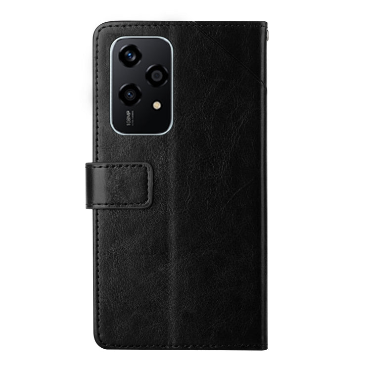 For Honor 200 Lite Global Y-shaped Pattern Flip Leather Phone Case(Black)