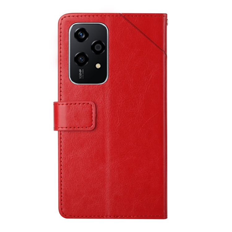 For Honor 200 Lite Global Y-shaped Pattern Flip Leather Phone Case(Red)
