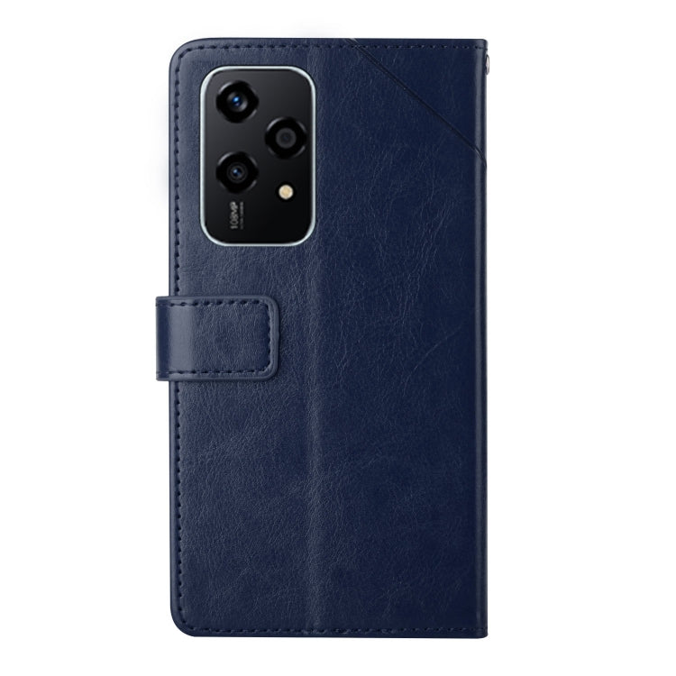 For Honor 200 Lite Global Y-shaped Pattern Flip Leather Phone Case(Blue)