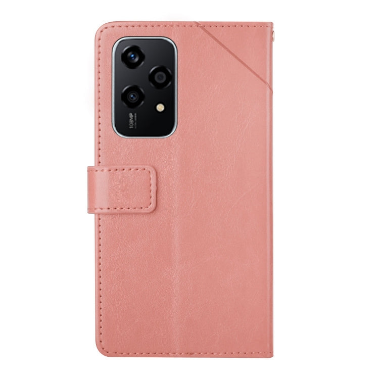 For Honor 200 Lite Global Y-shaped Pattern Flip Leather Phone Case(Pink)