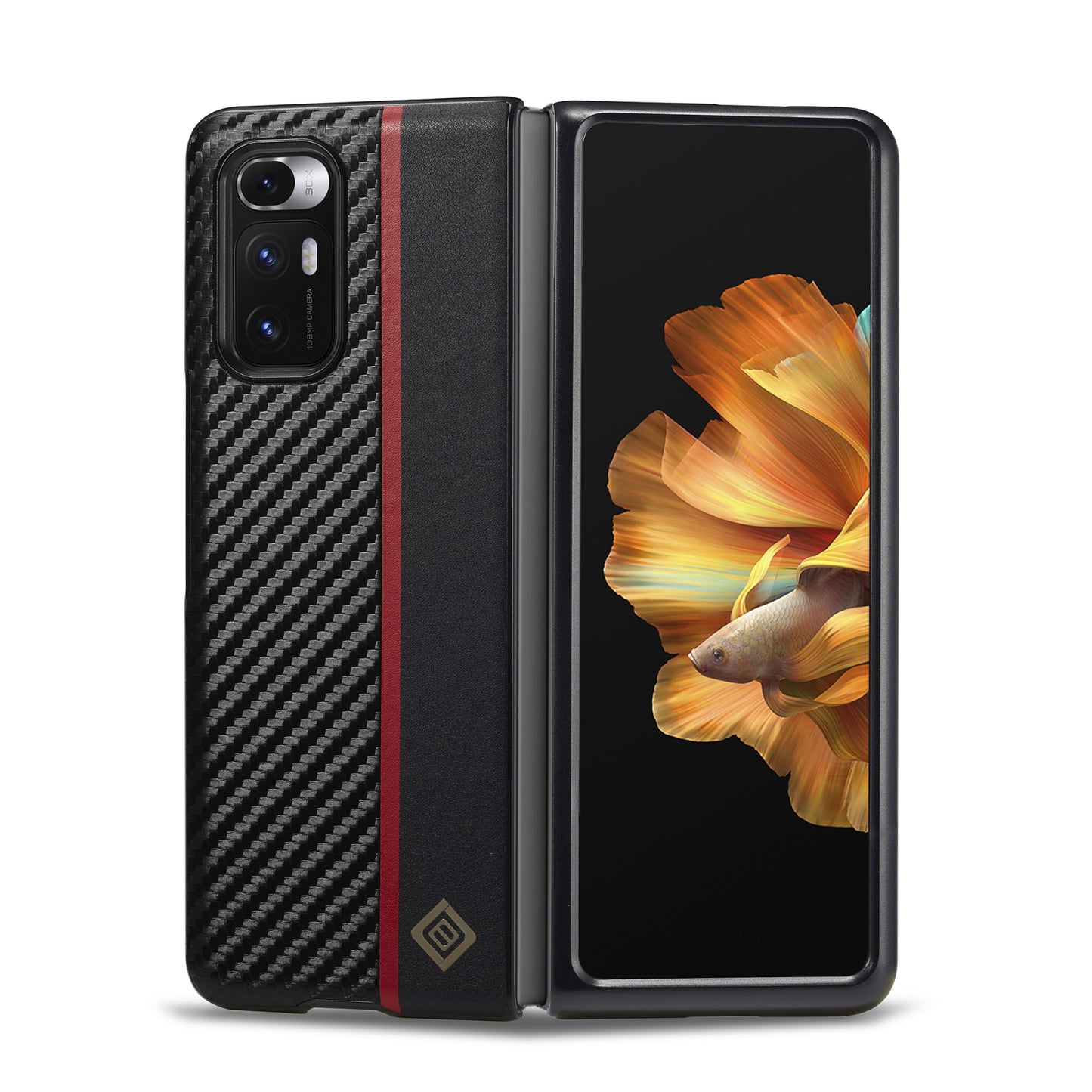 For Xiaomi Mi Mix Fold LC.IMEEKE 3 in 1 Carbon Fiber Texture Shockproof Phone Case(Black)