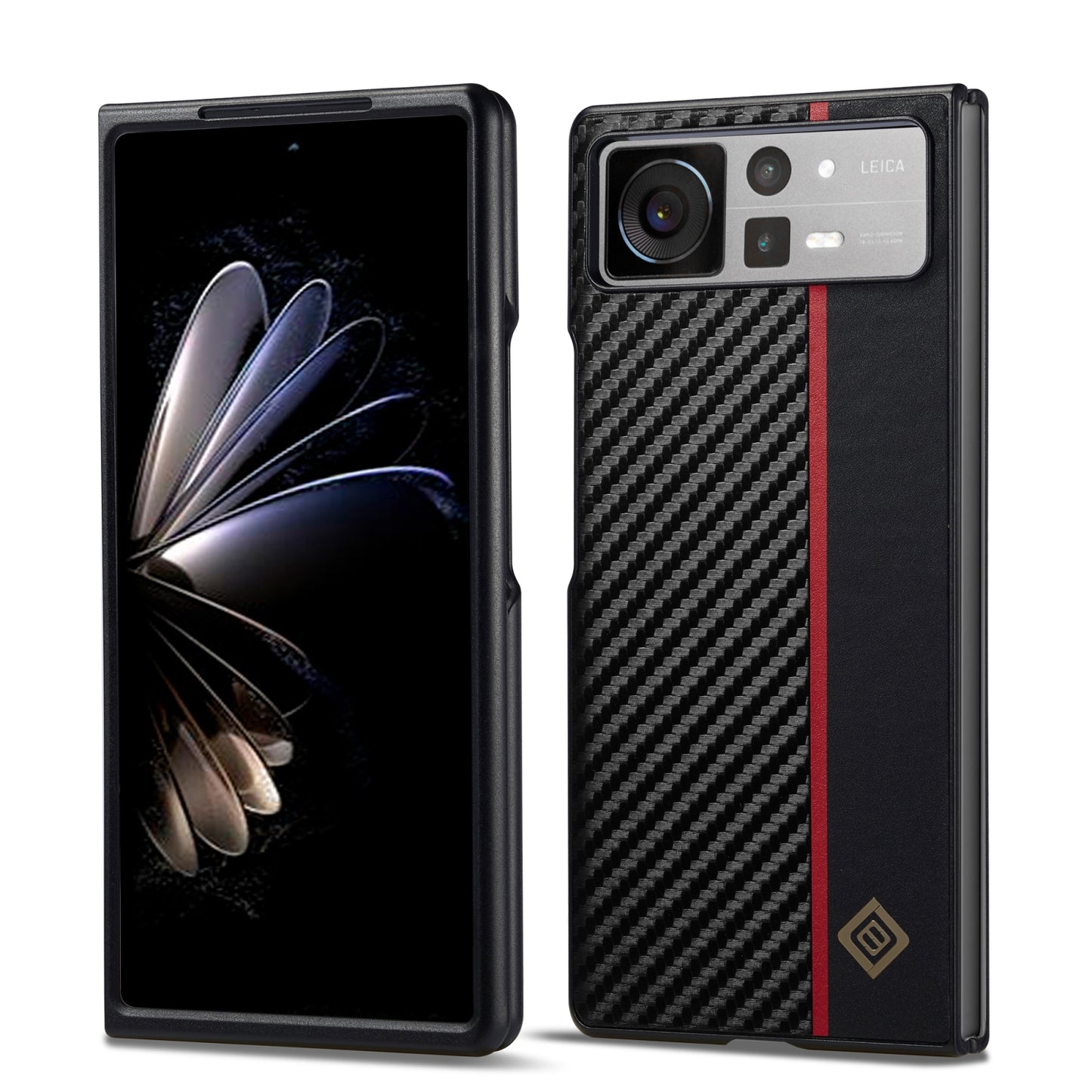 For Xiaomi Mi Mix Fold 2 LC.IMEEKE 3 in 1 Carbon Fiber Texture Shockproof Phone Case(Black)