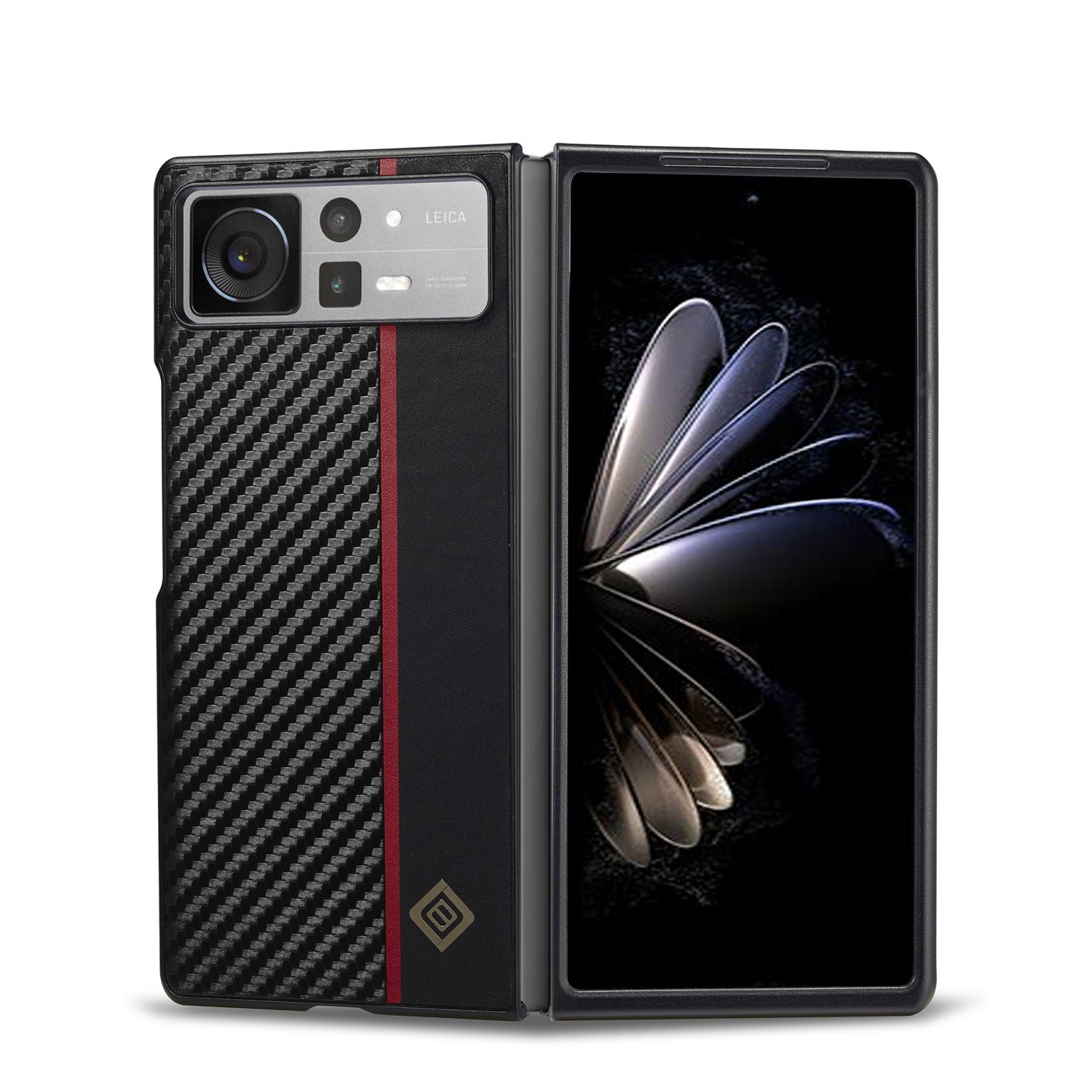 For Xiaomi Mi Mix Fold 2 LC.IMEEKE 3 in 1 Carbon Fiber Texture Shockproof Phone Case(Black)