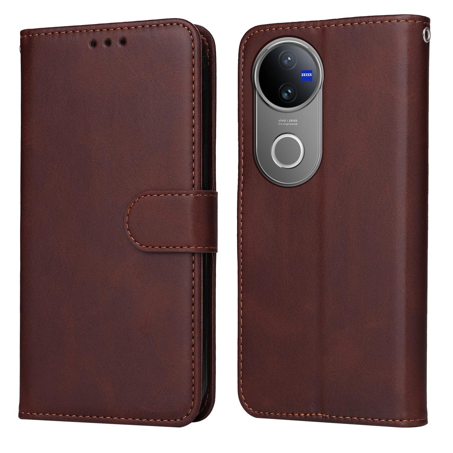 For vivo V50 Classic Calf Texture Flip Leather Phone Case(Brown)